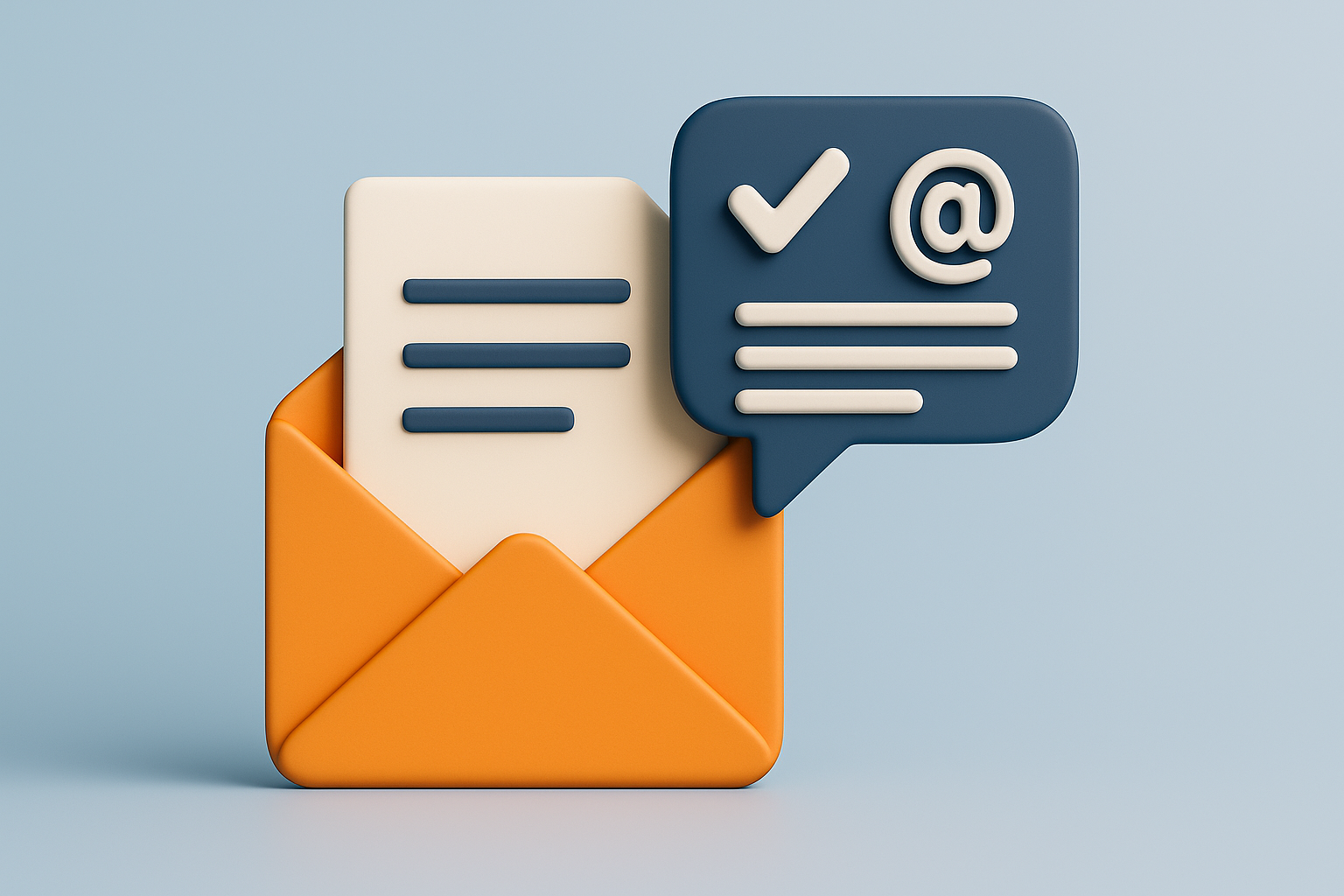 Email and text message communication icons for follow-up