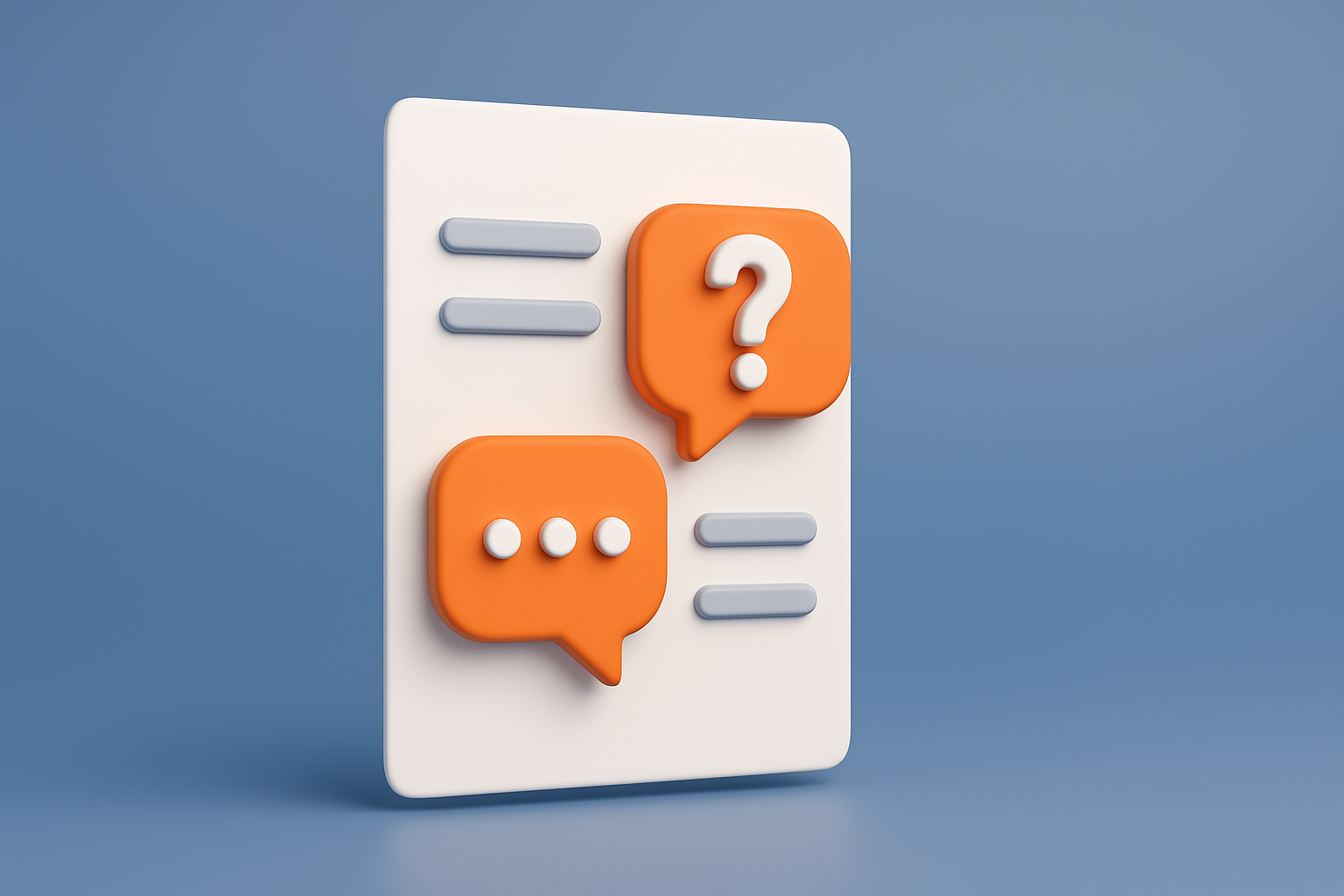 FAQ speech bubbles for buyer questions